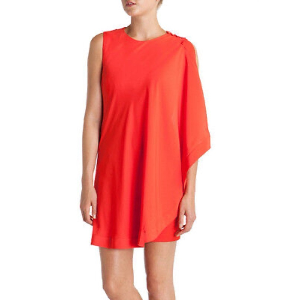 Ted Baker Dark Orange Drape One Shoulder Dress